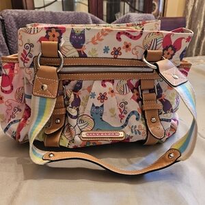 Lily Bloom Cat print purse